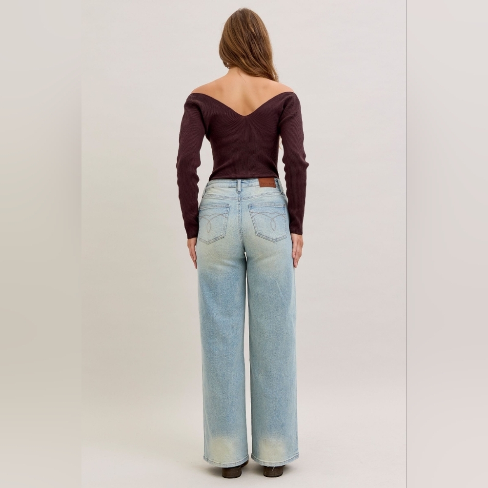 Judy Blue HR Light Wash Classic Straight Leg Jeans Column Western Various NEW - Picture 8 of 9